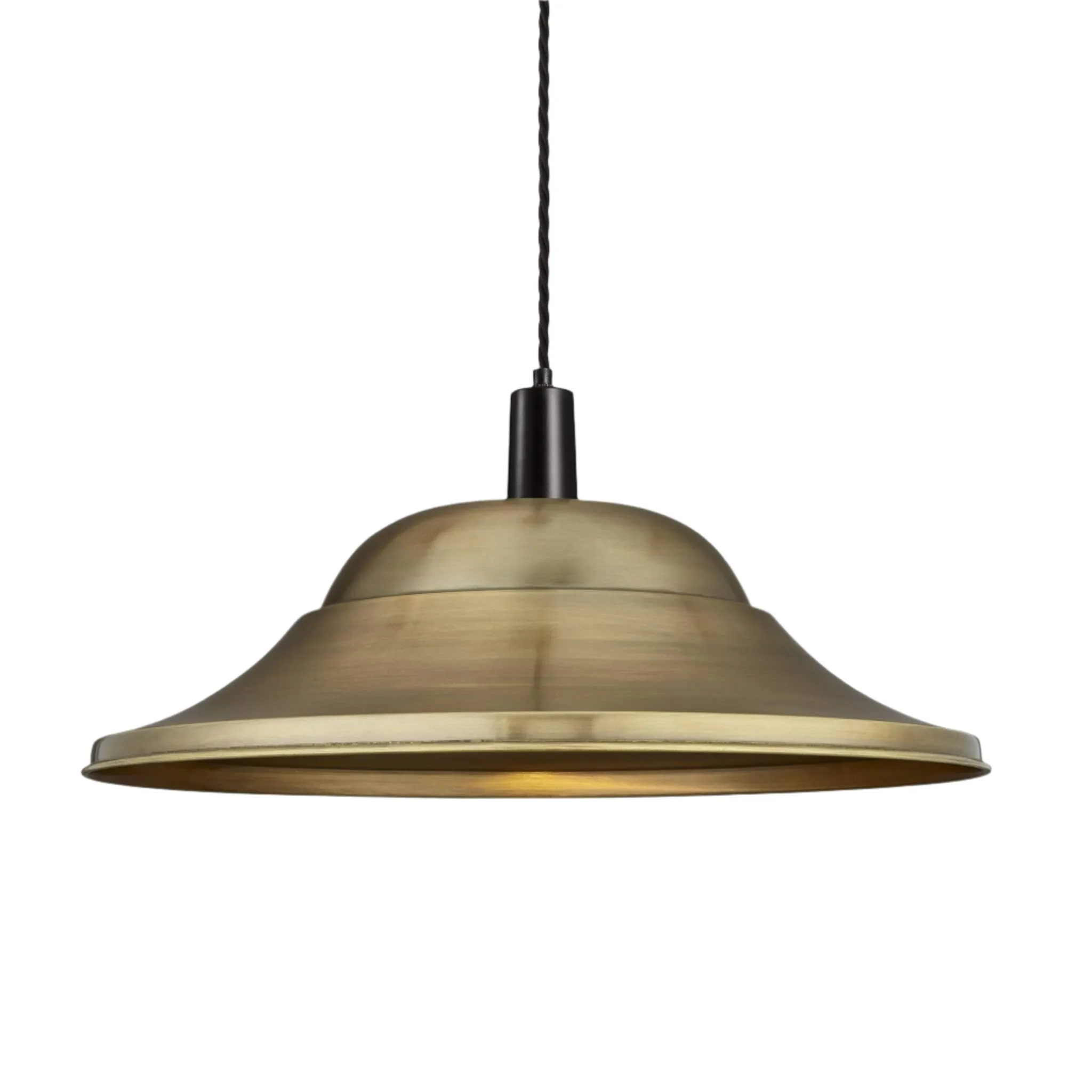 Sleek Giant Hat Pendant - 21 Inch - Brass