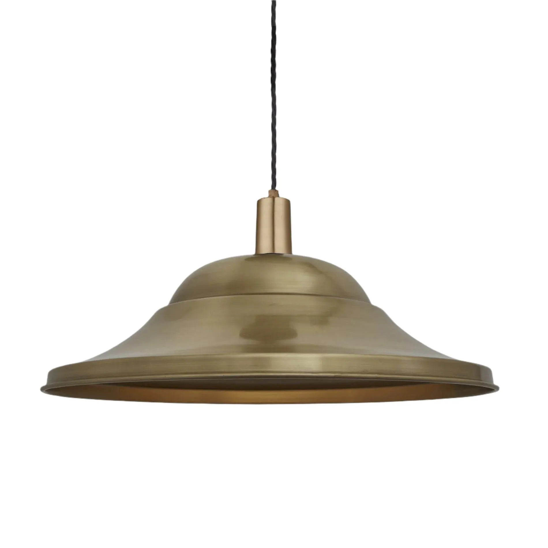 Sleek Giant Hat Pendant - 21 Inch - Brass