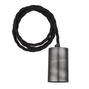 Sleek Large Edison Cord Set - Fabric Flex - Pewter - 2m - Without Ceiling Rose
