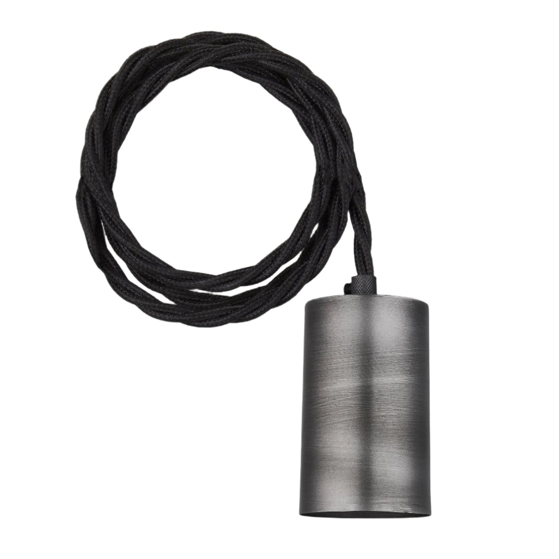 Sleek Large Edison Cord Set - Fabric Flex - Pewter - 2m - Without Ceiling Rose
