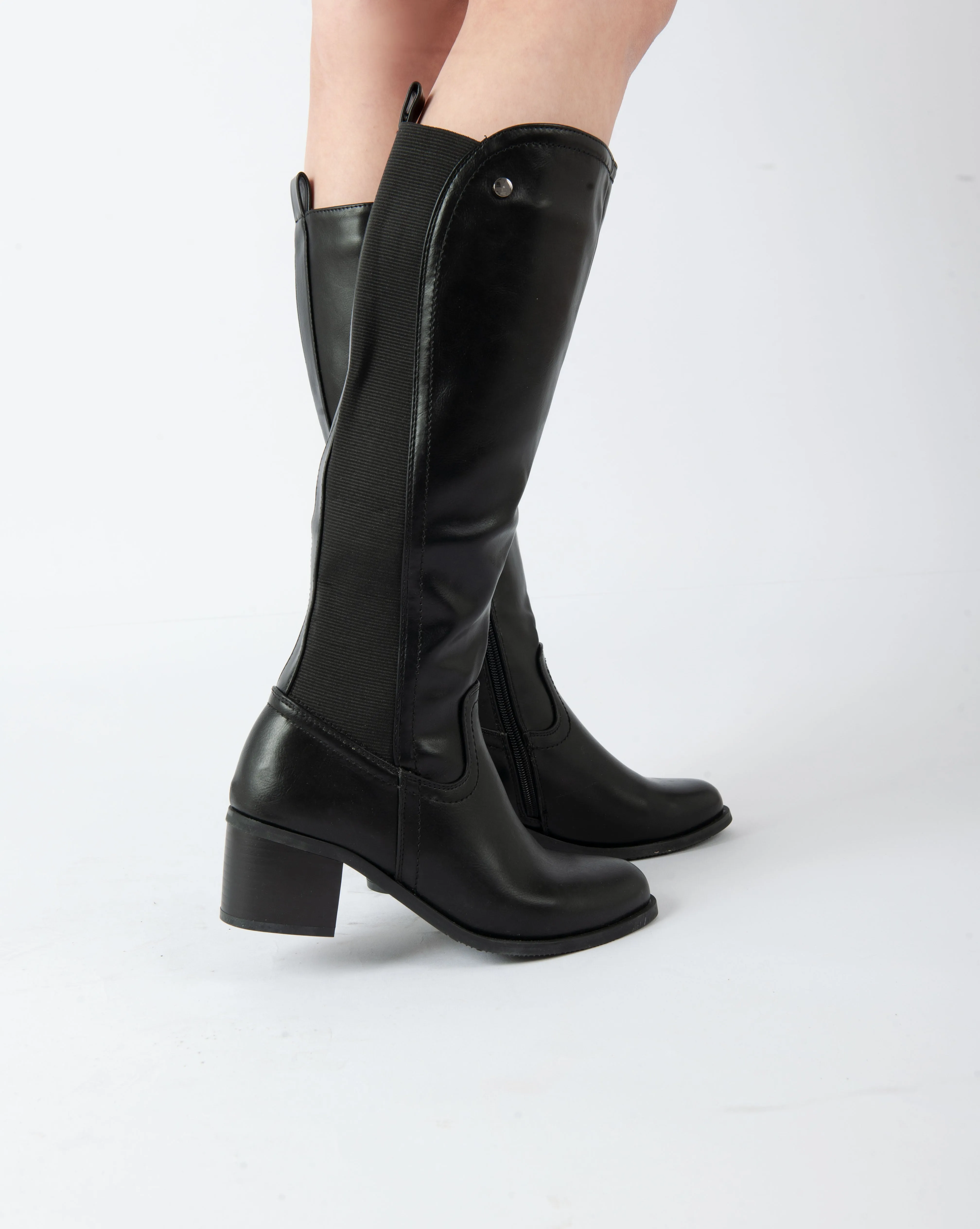 Sleek Mid-Calf Boots - Black