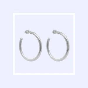Sleek Silver Hoop Earrings