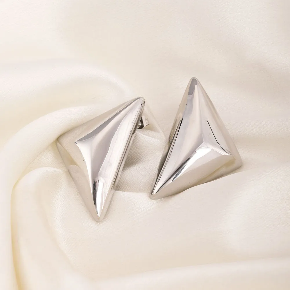 Sleek Triangle Stud Earrings