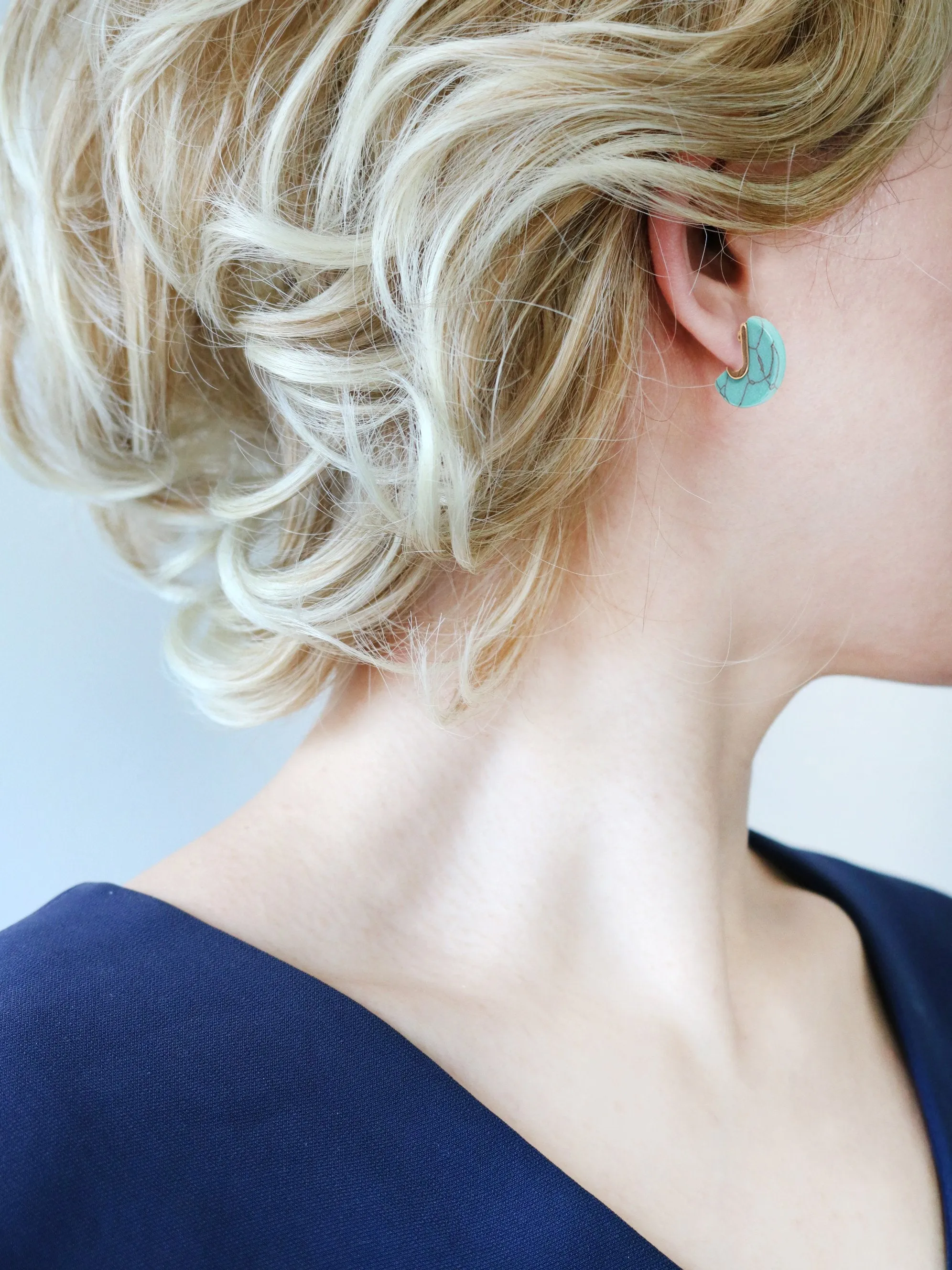 Small Semi-precious Stone Hoop