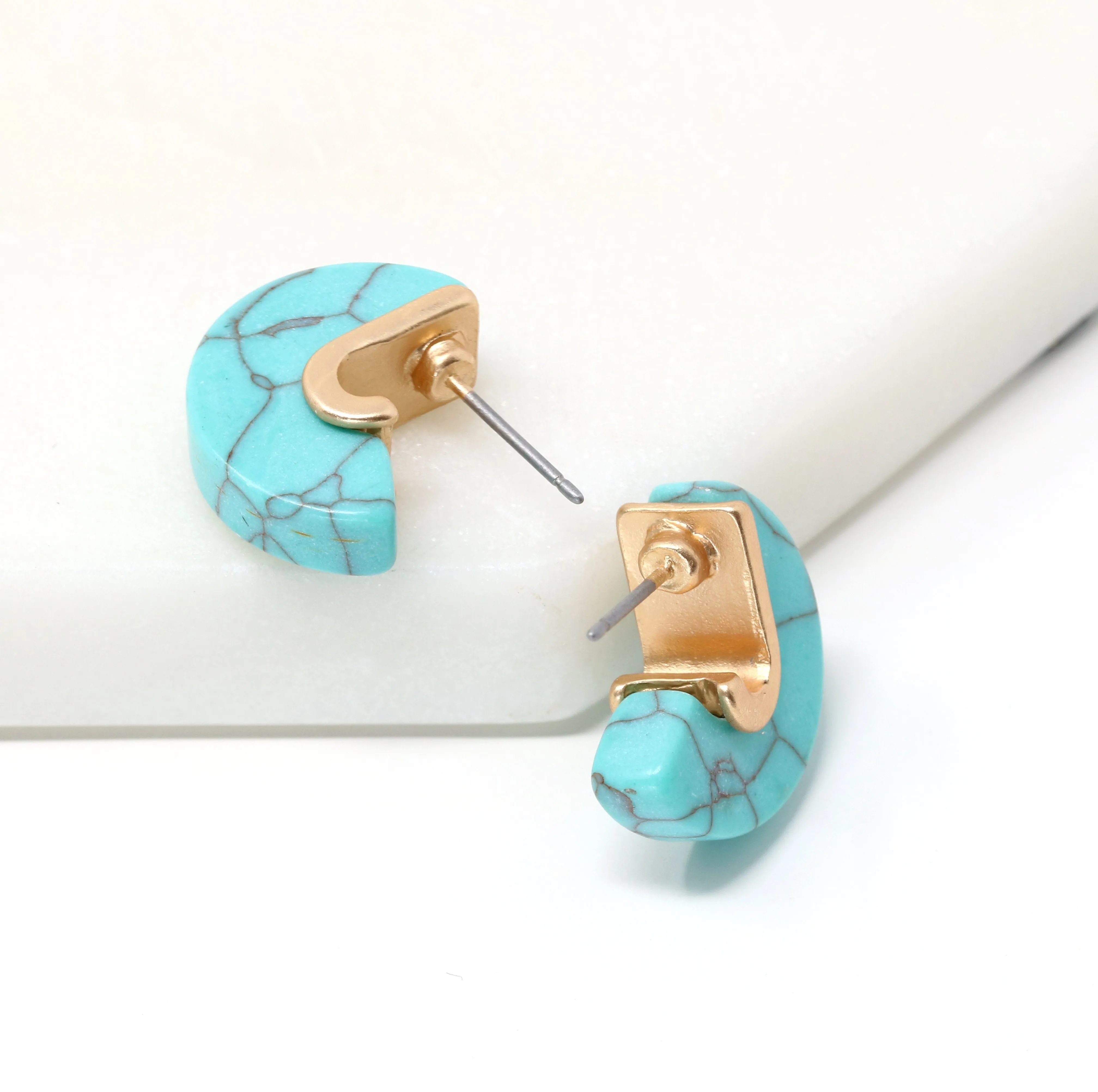 Small Semi-precious Stone Hoop