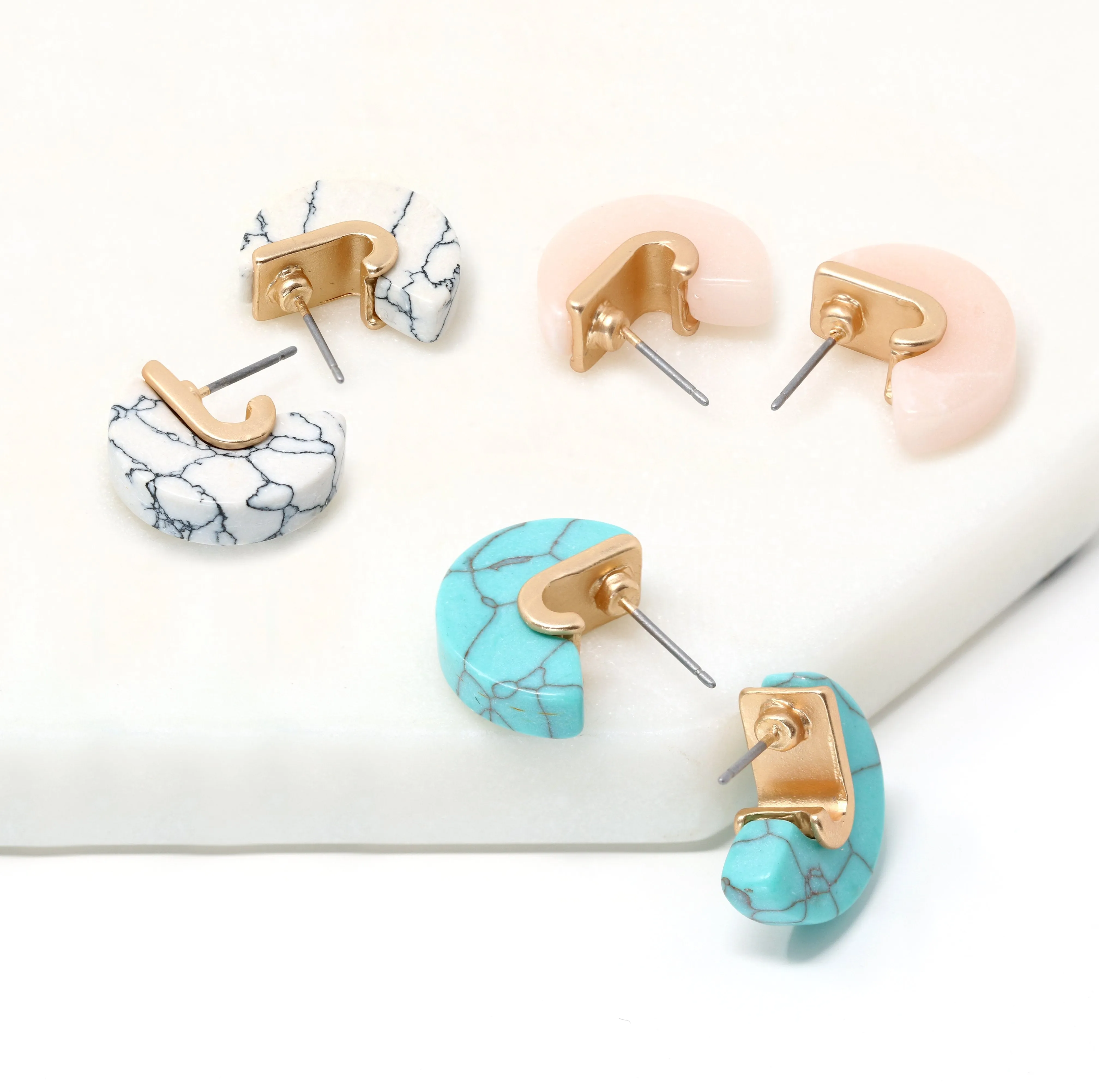 Small Semi-precious Stone Hoop