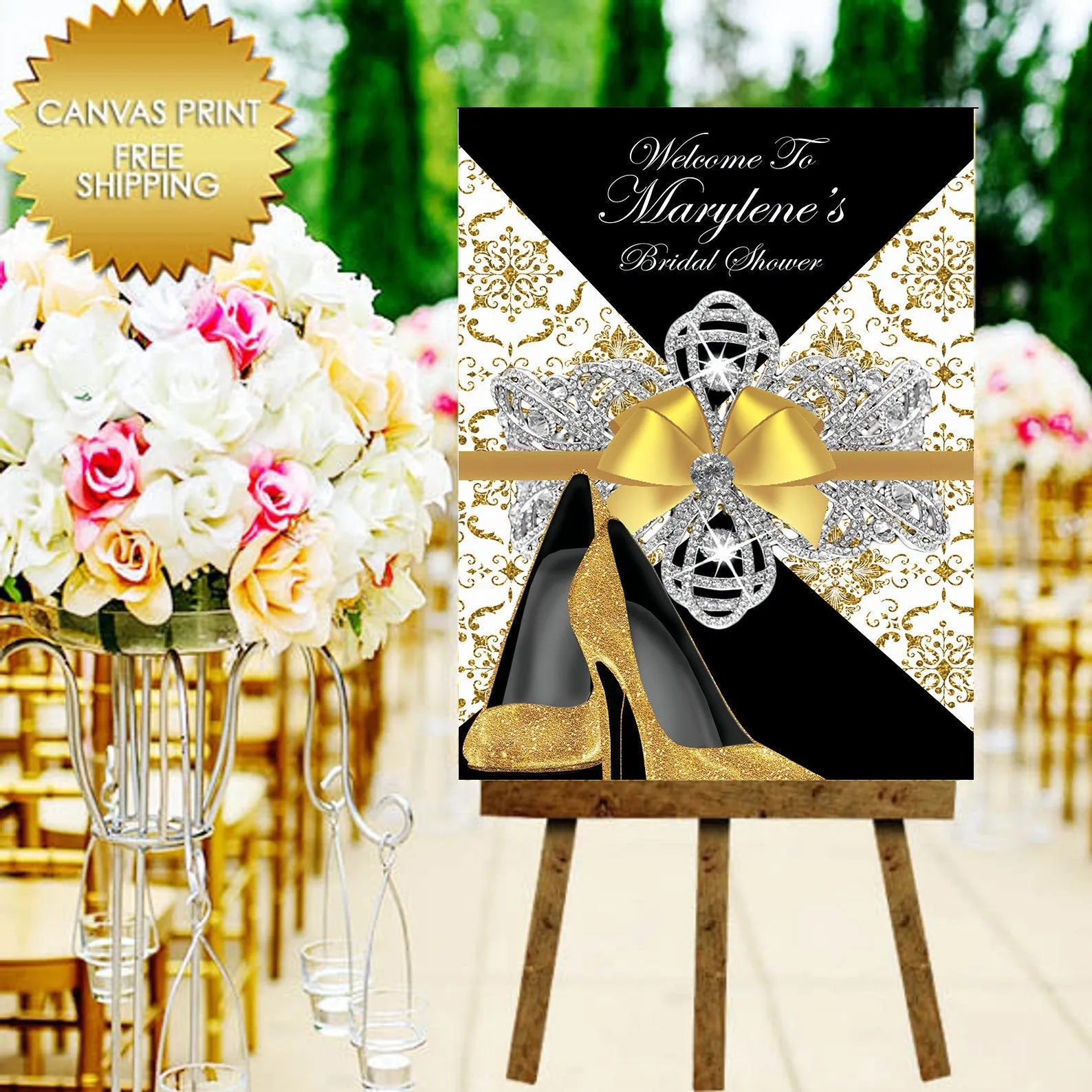 Stepping in 60 Welcome Canvas Guest book sign
