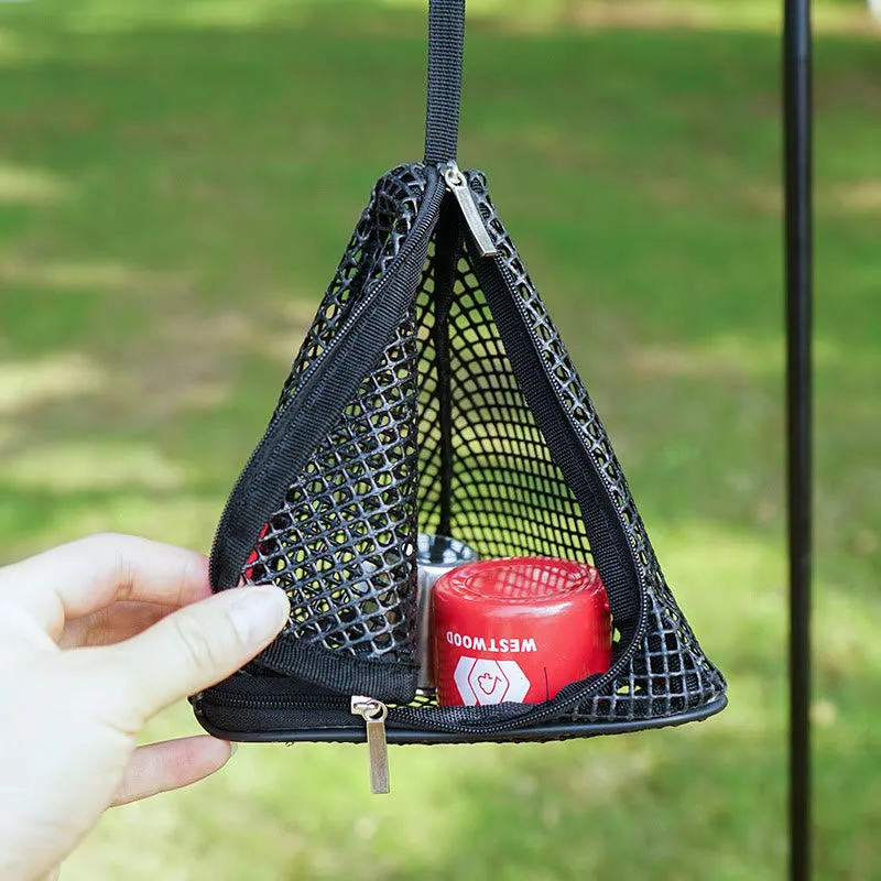 Storage Bag Triangular Folding Net Outdoor Camping Storage Basket