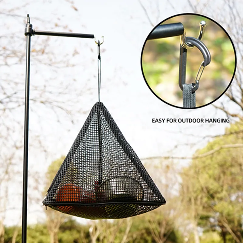 Storage Bag Triangular Folding Net Outdoor Camping Storage Basket