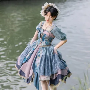 Sweet Champagne Raspberries    Dress Kawaii Academia Y2K Cottagecore Coquette Fairycore Dollette Princesscore