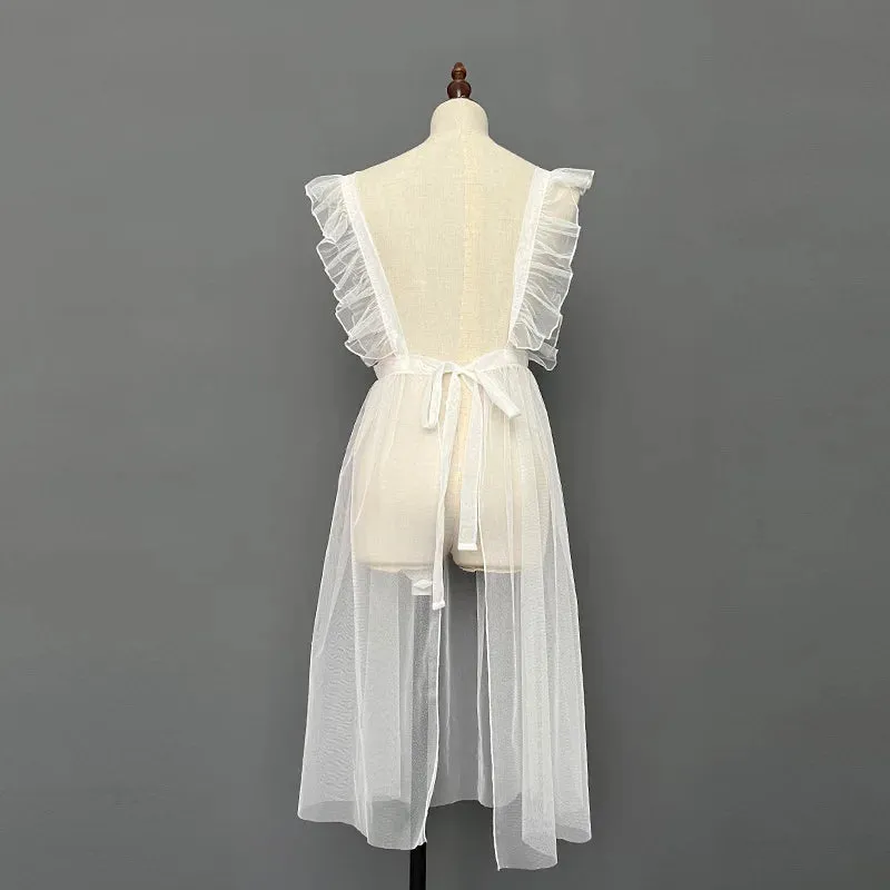 Sweet Lolita Apron Sheer Mesh Cover-up Sleeveless Dress