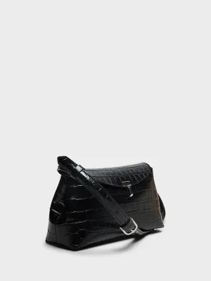T-Lock Clutch in Black Croco