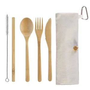 Take-Along Reusable Utensil Set with Travel Roll