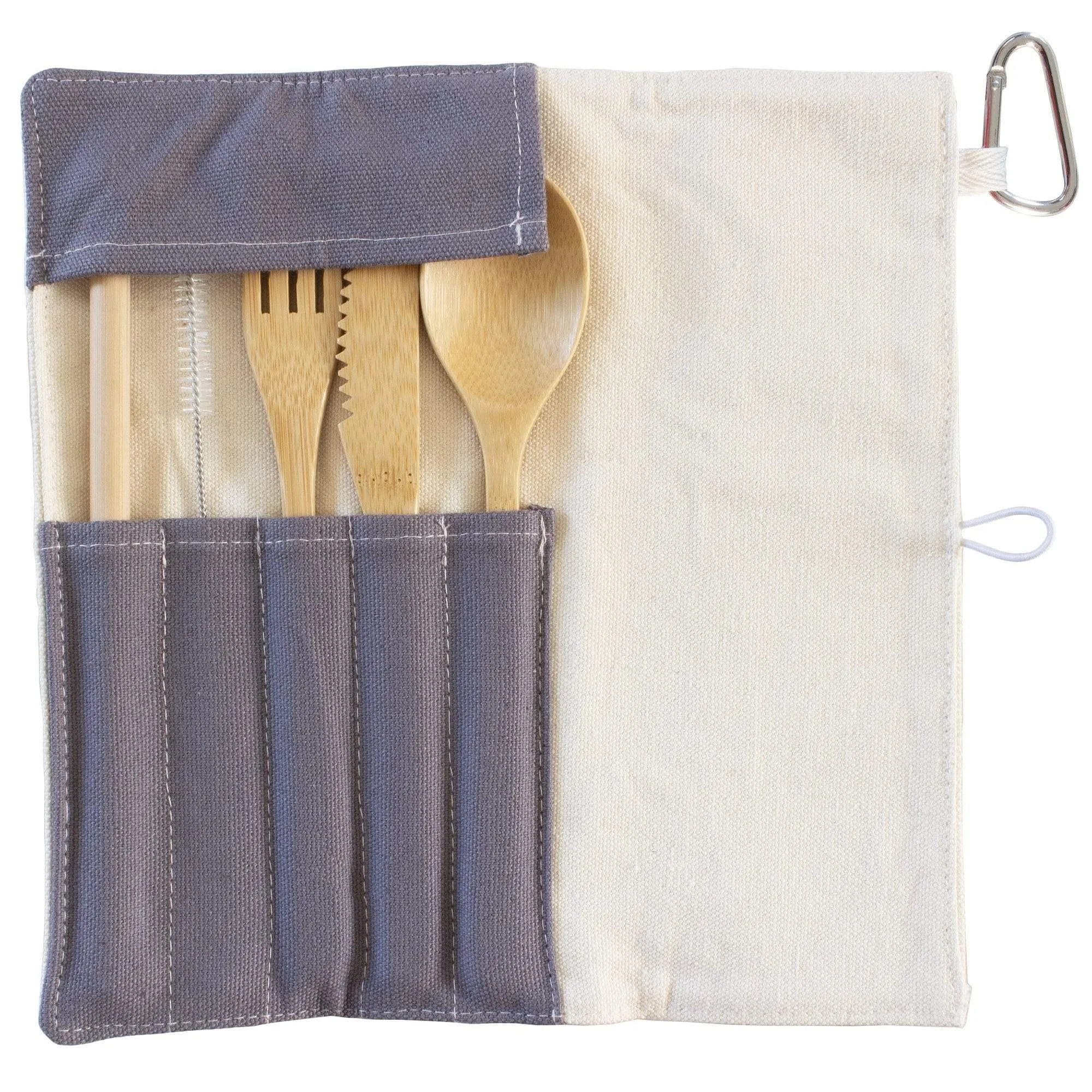 Take-Along Reusable Utensil Set with Travel Roll