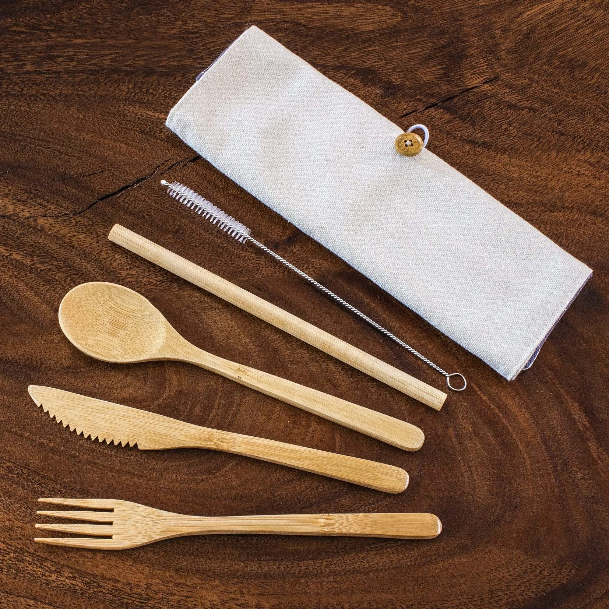 Take-Along Reusable Utensil Set with Travel Roll