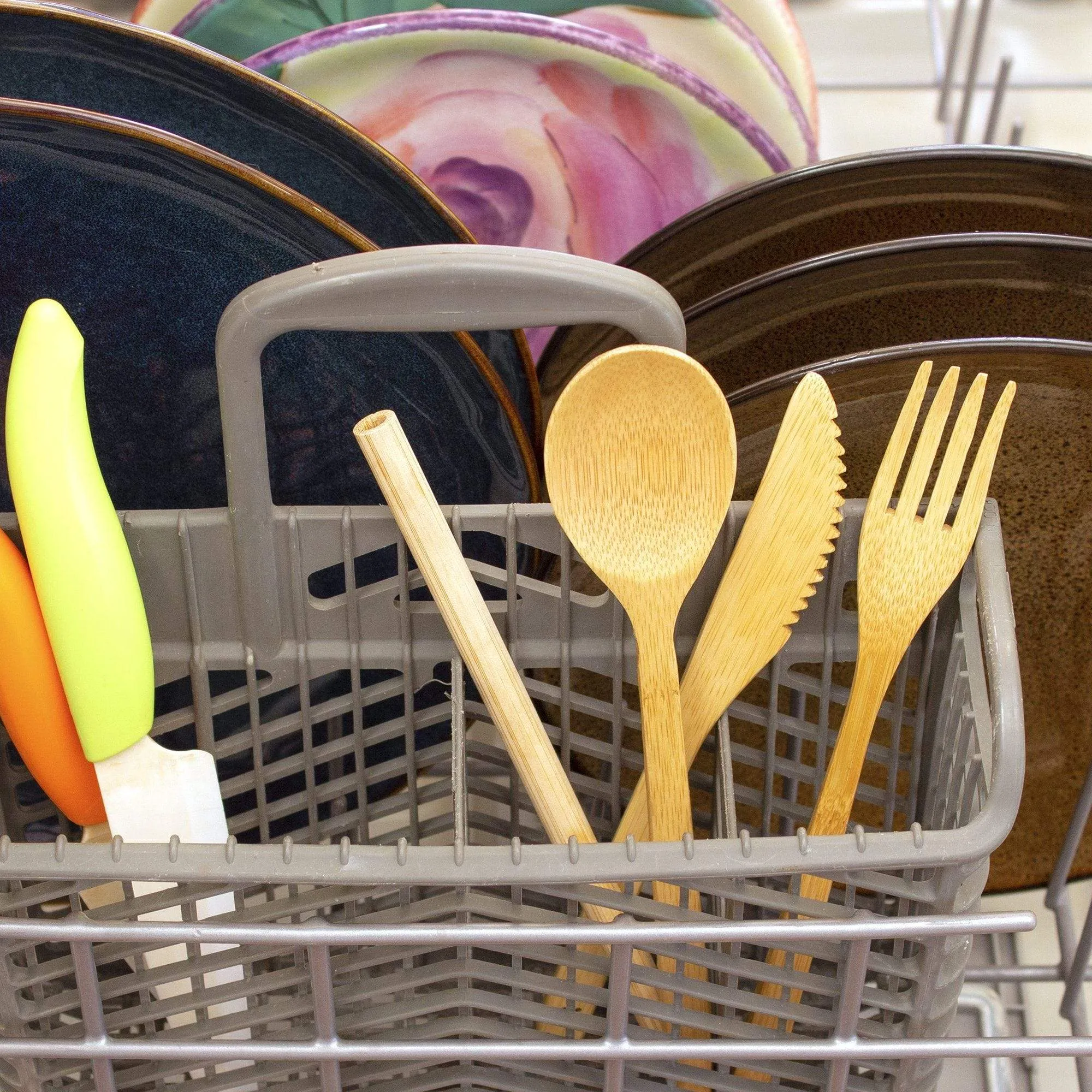 Take-Along Reusable Utensil Set with Travel Roll