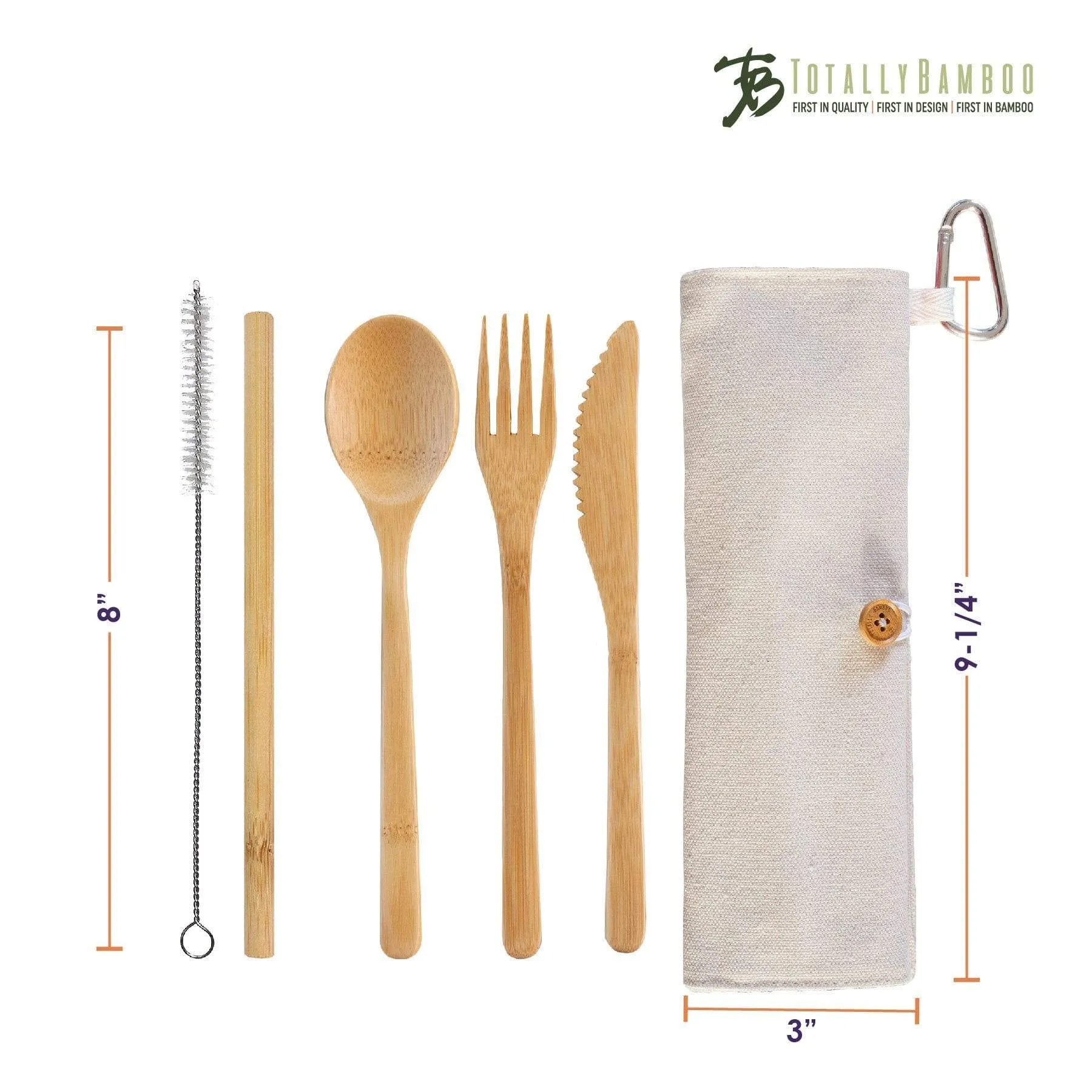 Take-Along Reusable Utensil Set with Travel Roll