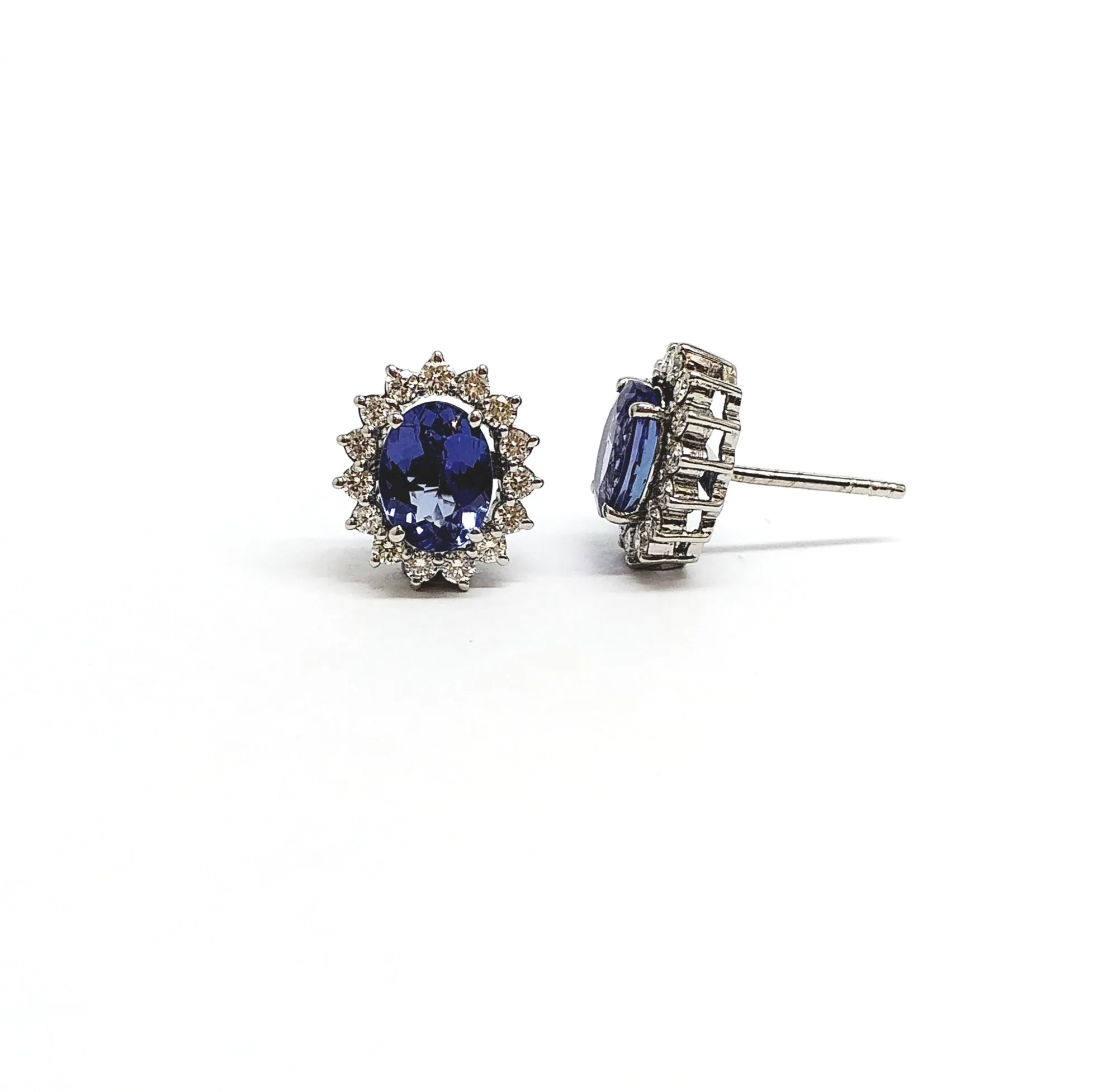 Tanzanite and  Diamond Stud Earrings