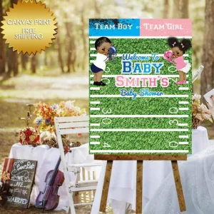 Team Boy Girl Gender Reveal Baby Shower Canvas Sign