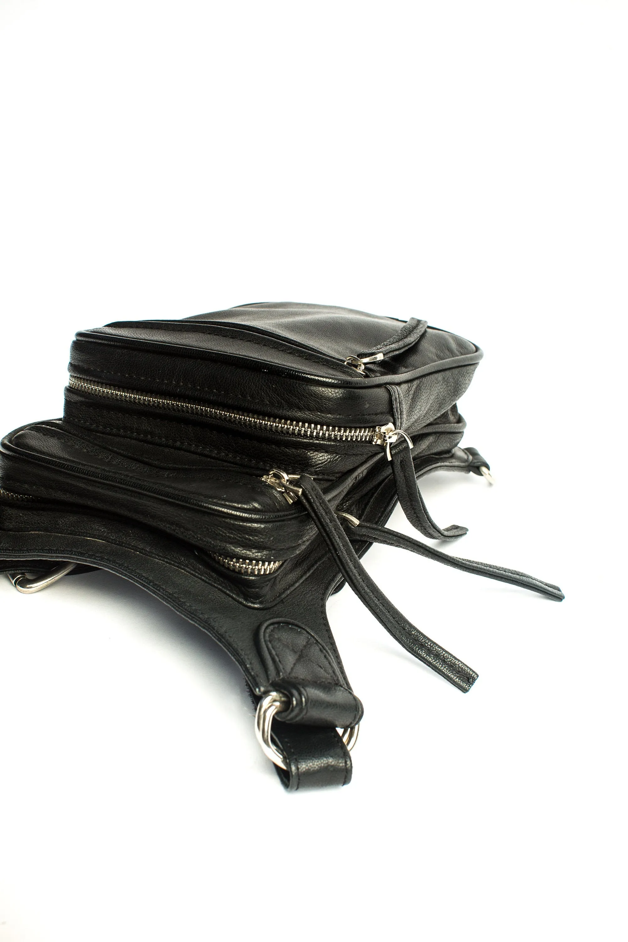 The Industry Moto Convertible Hip Holster Waist Bag Silver Hardware