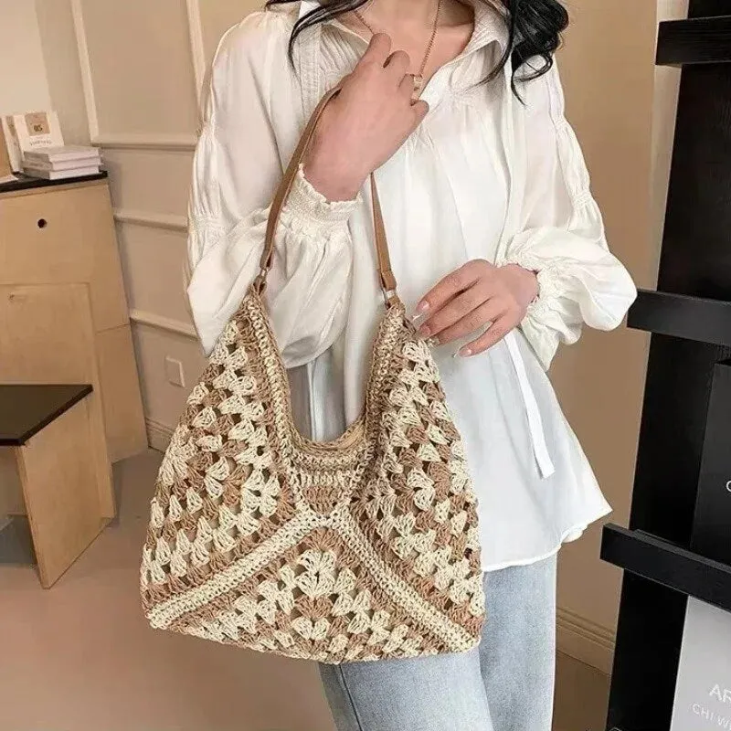 Top Handle Bag Straw Shoulder Bag