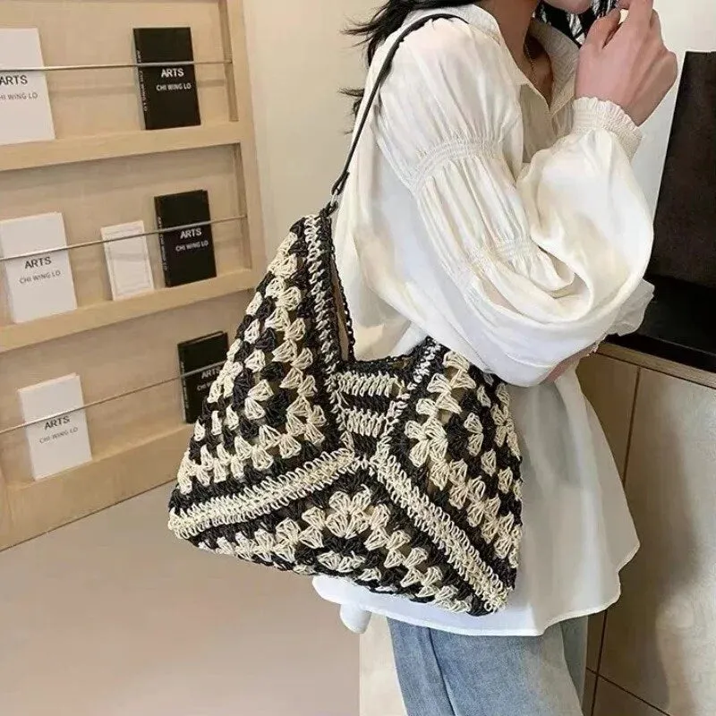 Top Handle Bag Straw Shoulder Bag