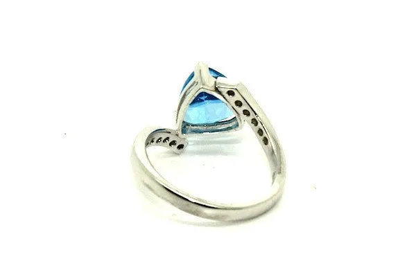 Trillion Blue Topaz & Diamond Ring Ad No. 0854