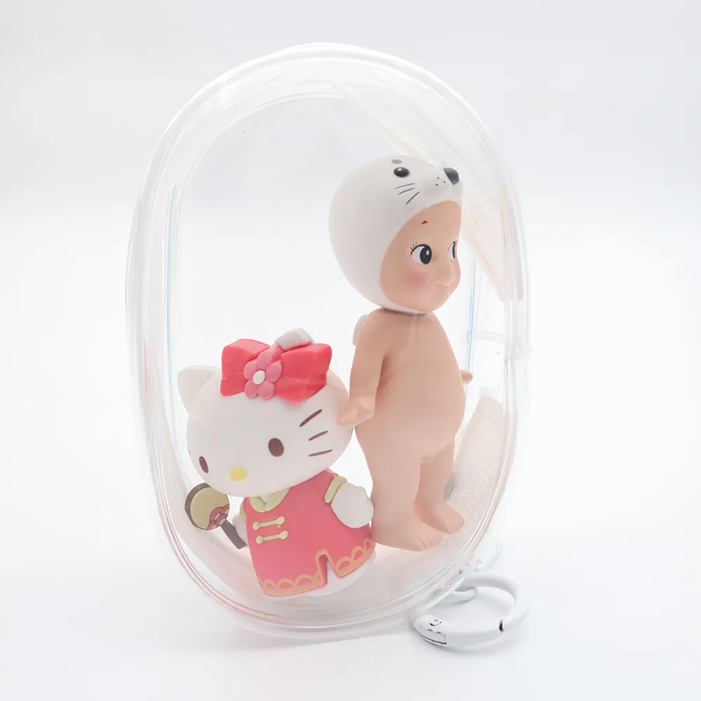 Trinket Pouch with Keychain White