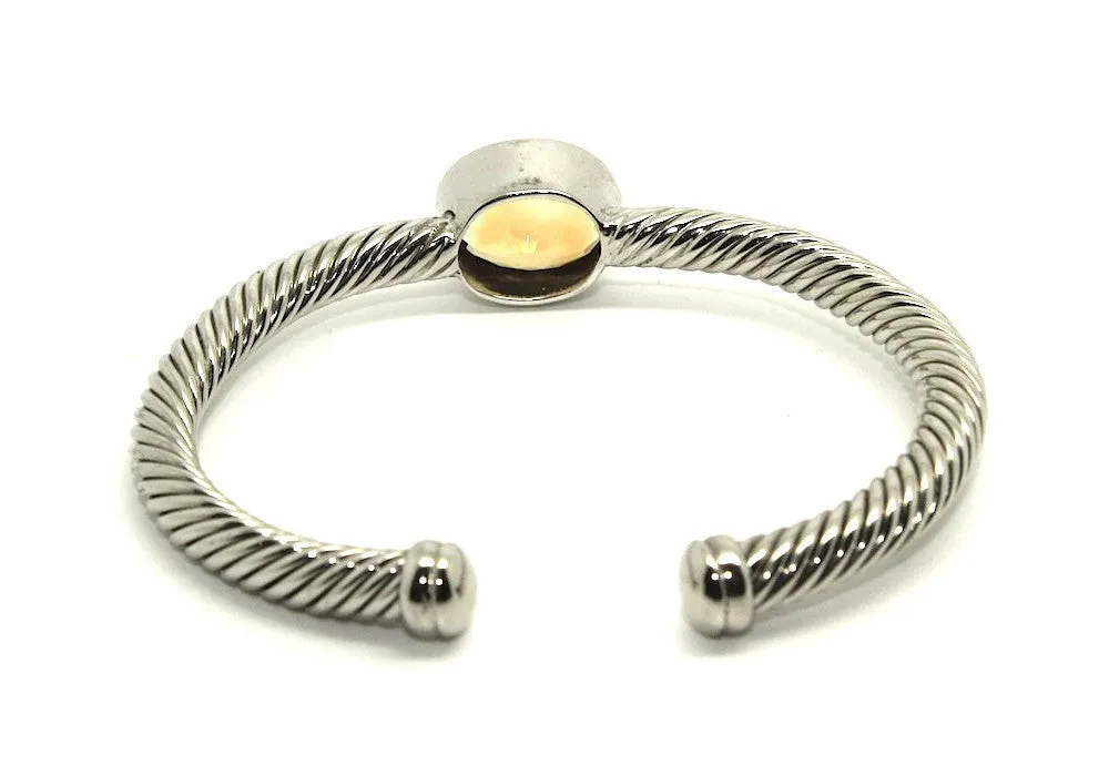 Twisted Rope Wire Bangle-oval Citrine(5mm)