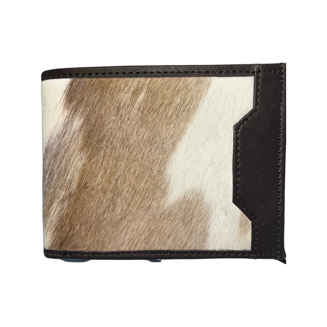 Unisex - Cow Hide & Leather Wallet – Brown
