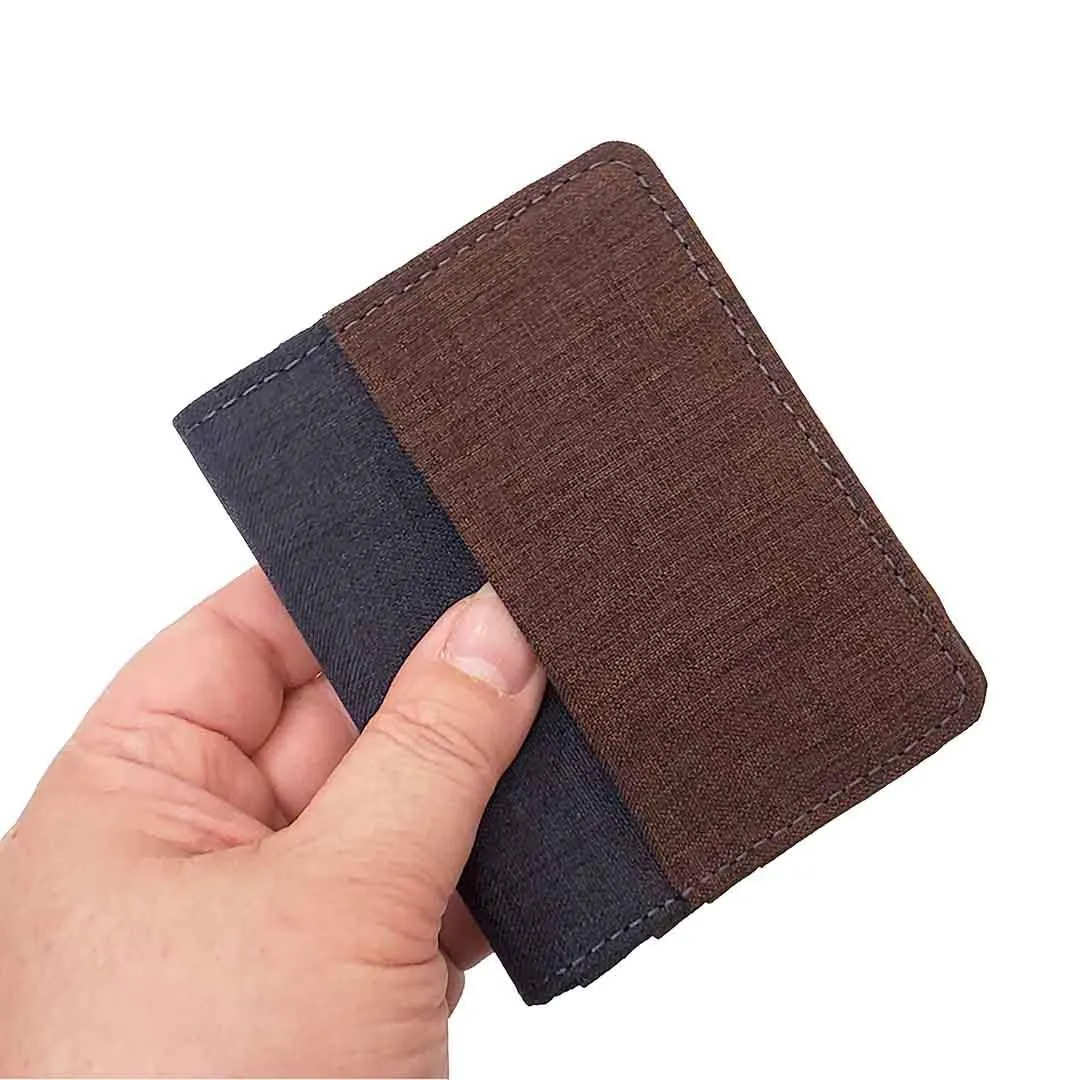 Vertical Bifold Wallets - Gray Canvas Fabric (Assorted Colors) by Hold Supply Company
