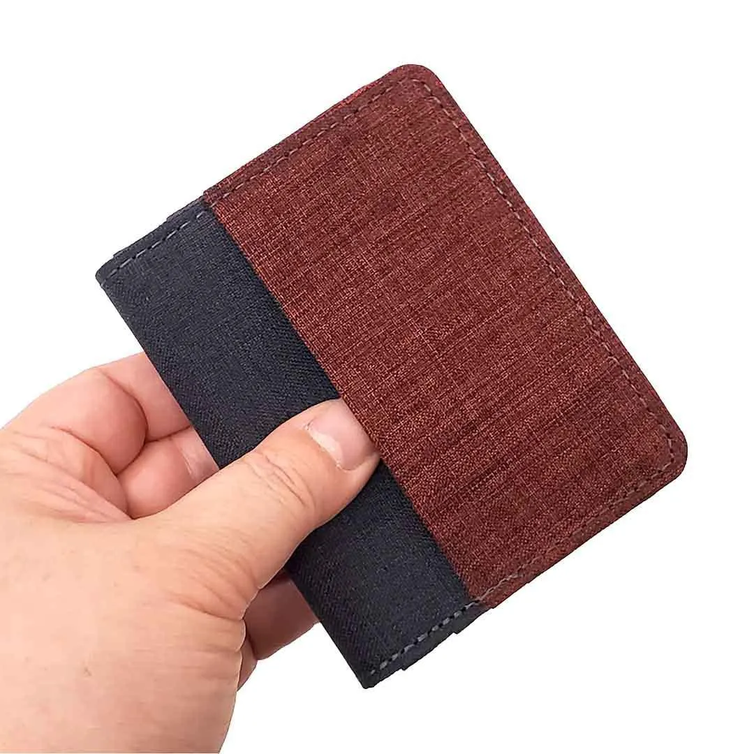 Vertical Bifold Wallets - Gray Canvas Fabric (Assorted Colors) by Hold Supply Company