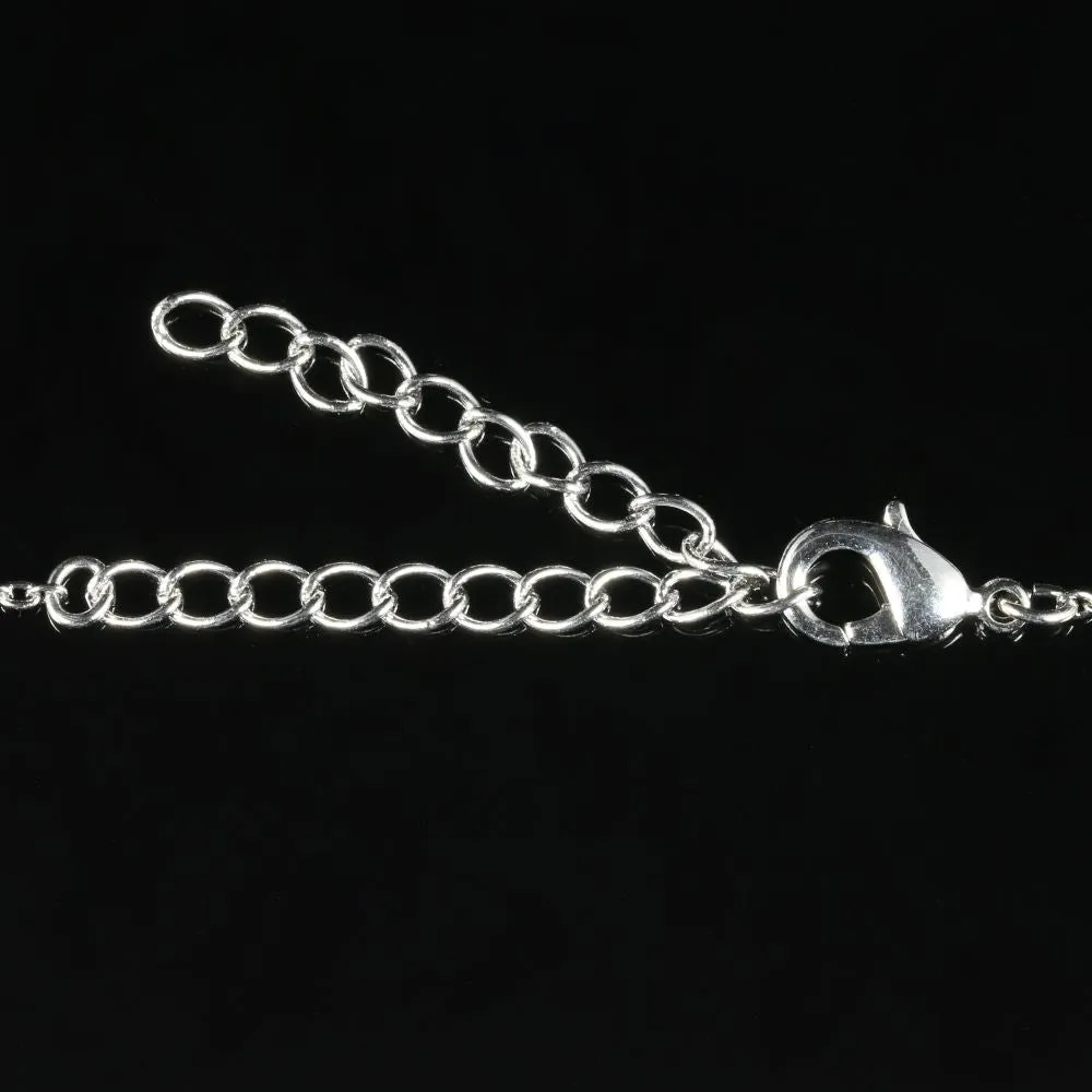 Vintage Paste Solitaire Pendant Necklace Platinum Plated