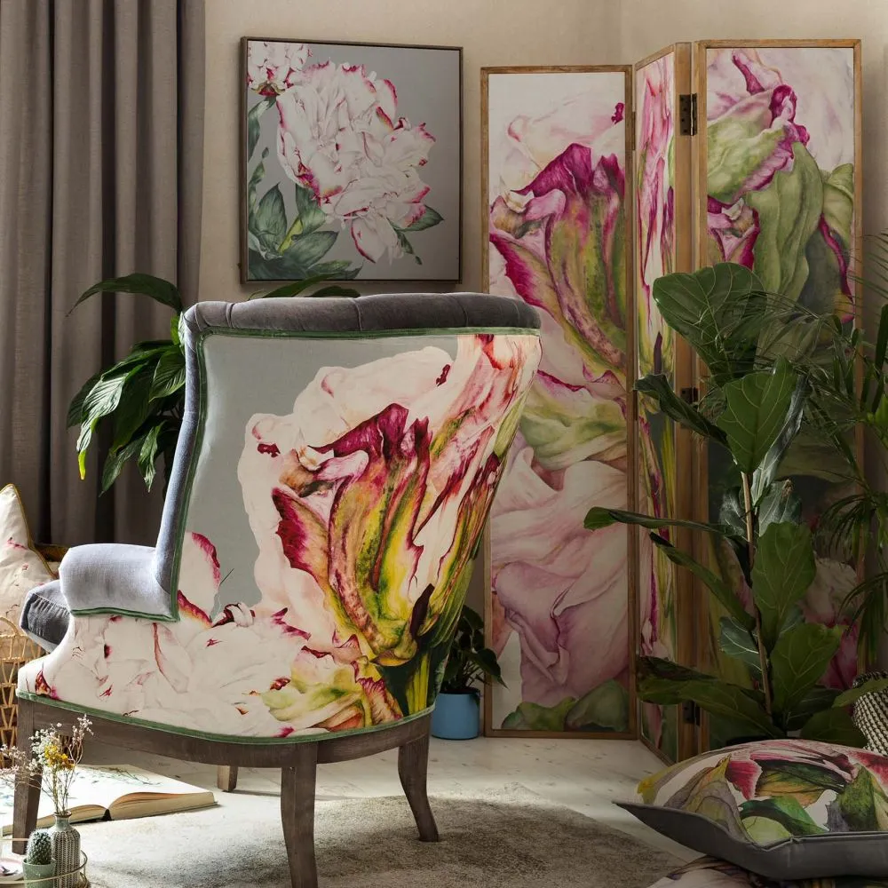 Voyage Maison 68cm Marie Burke Parcevall Fuchsia Linen Framed Canvas
