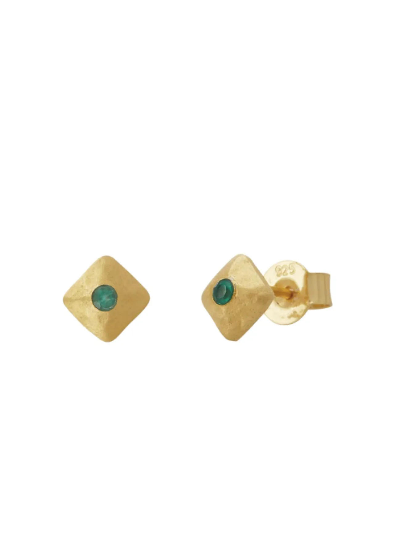 Wandering Soul Green Onyx & Pearl Stud Earring