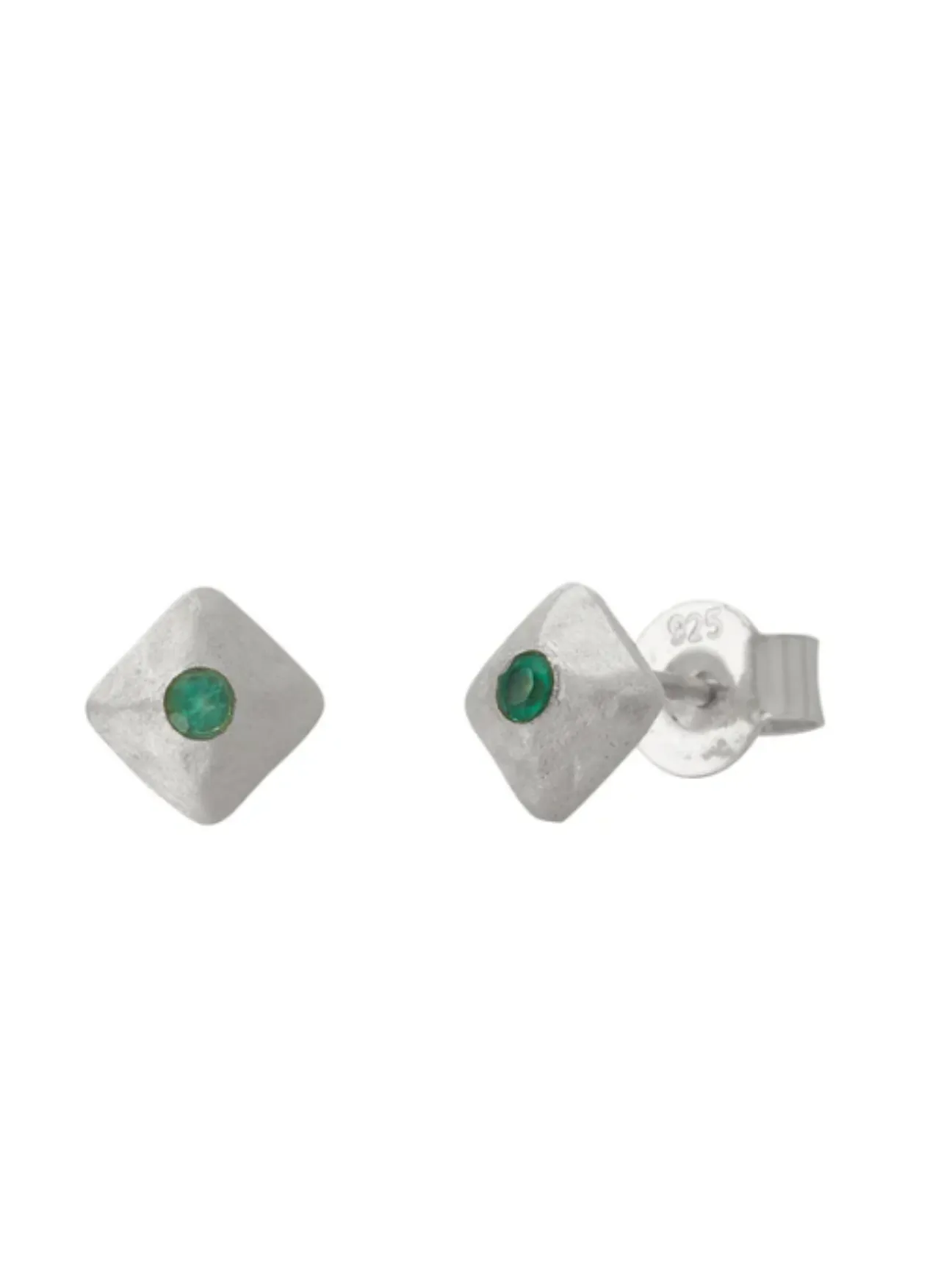 Wandering Soul Green Onyx & Pearl Stud Earring