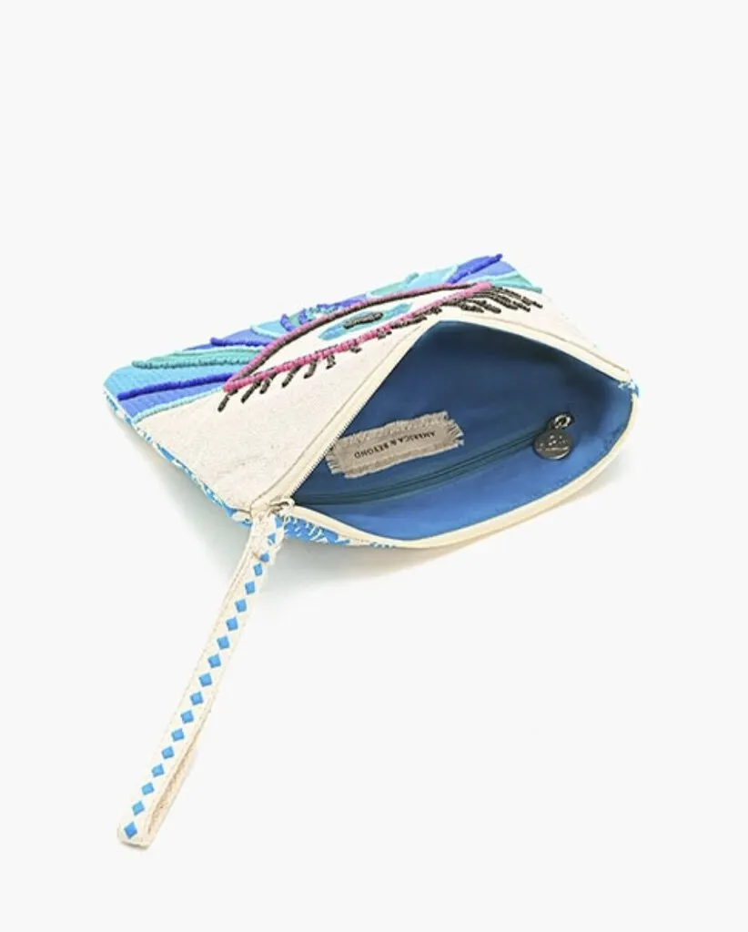 Wanderlust Evil Eye Beaded Clutch Bag