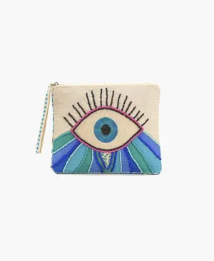 Wanderlust Evil Eye Beaded Clutch Bag