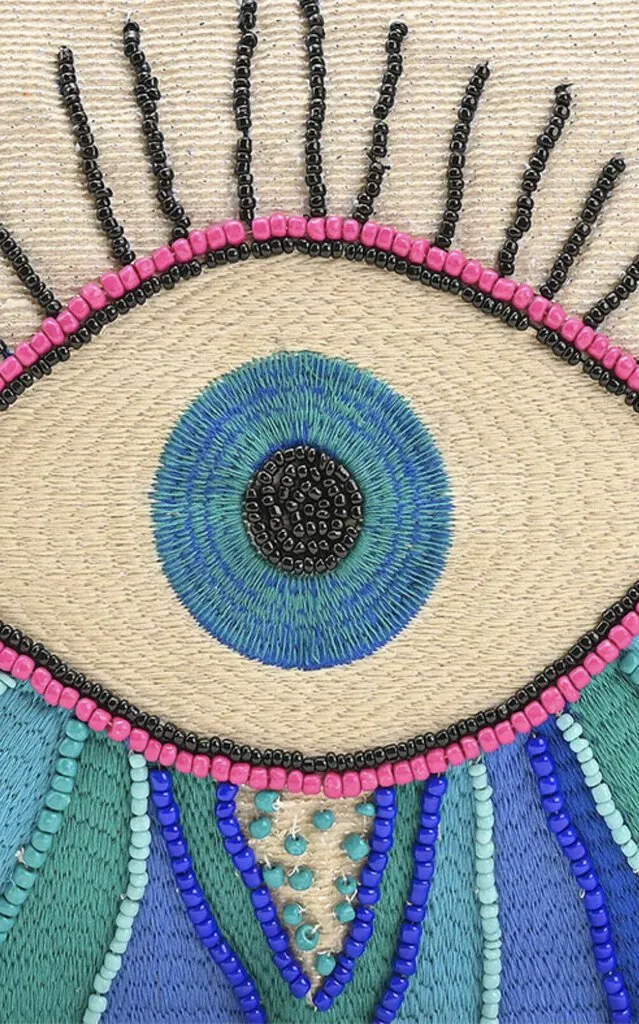 Wanderlust Evil Eye Beaded Clutch Bag