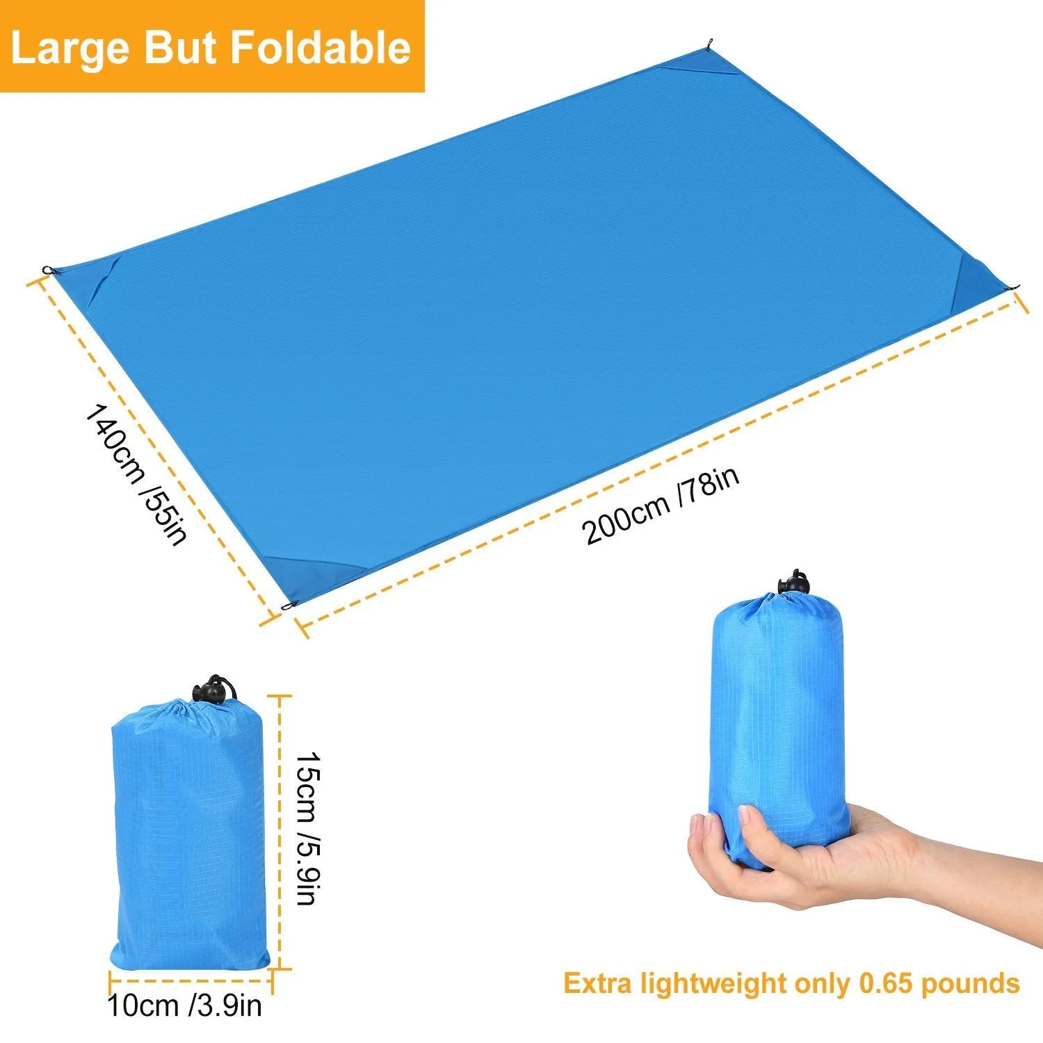 Waterproof Foldable Camping Rug Pocket Sand Proof Picnic Mat