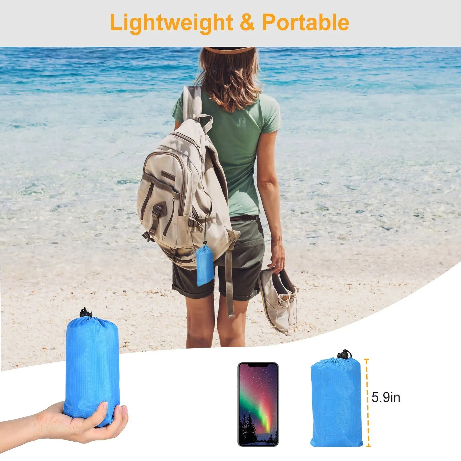 Waterproof Foldable Camping Rug Pocket Sand Proof Picnic Mat