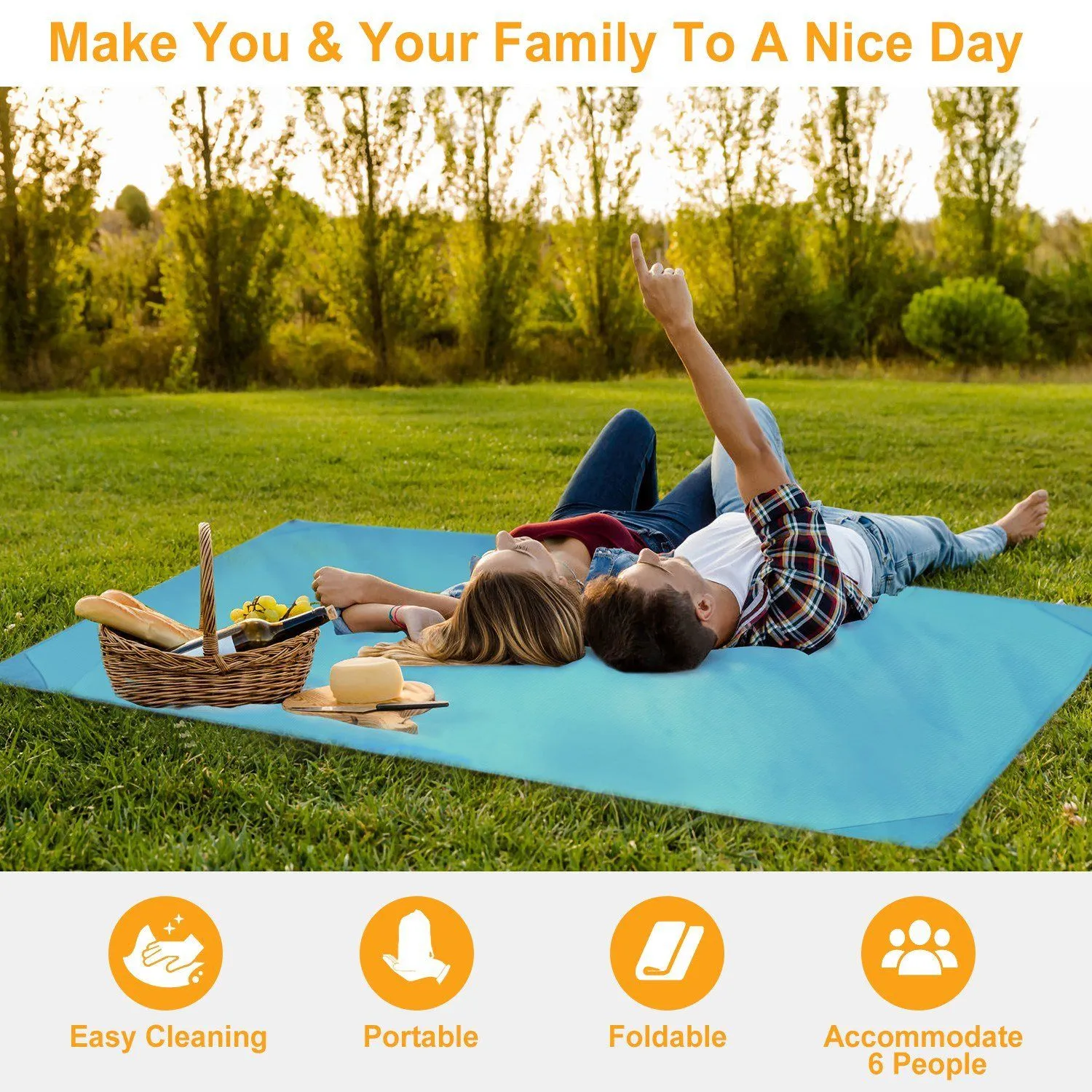 Waterproof Foldable Camping Rug Pocket Sand Proof Picnic Mat