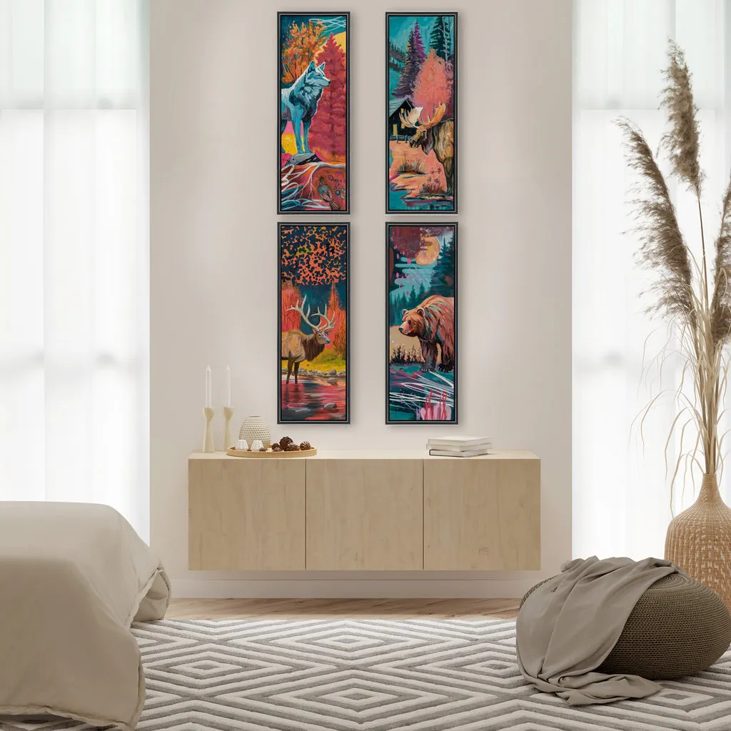 WATERS EDGE ELK canvas print with float frame