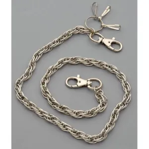 WC-1113 Chrome Wallet Chain with multiple links, 30 inches long