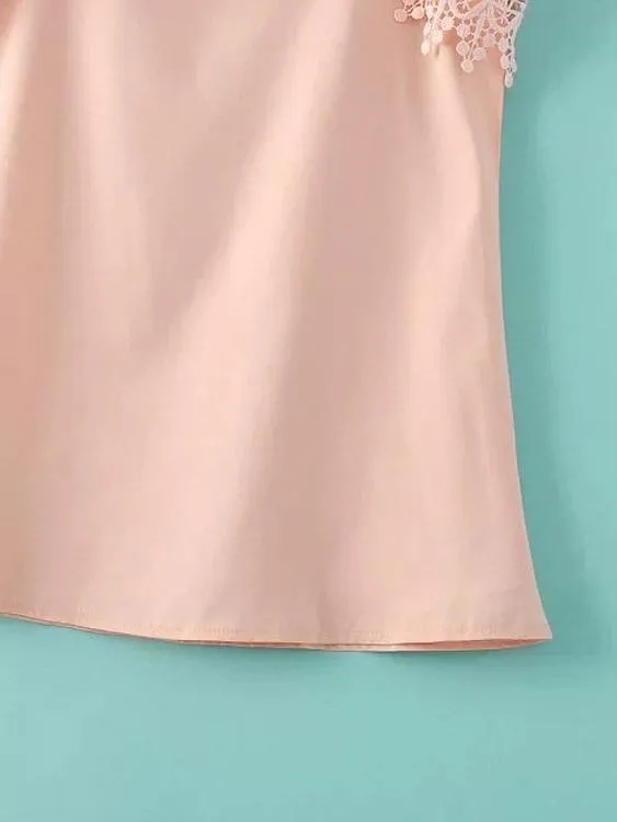 Wholesale Pink Off The Shoulder Sleeveless Lace Mini Dress