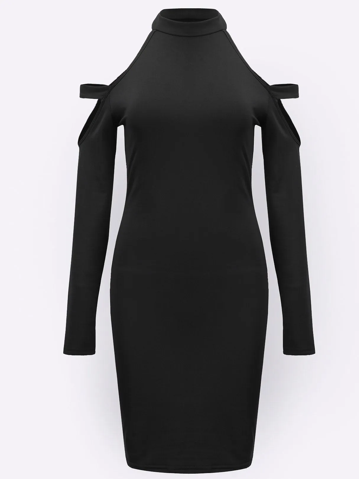 Wholesale Round Neck Long Sleeve Plain Bodycon Mini Dresses