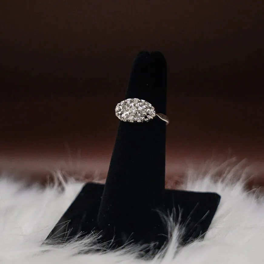 Women Ring 14K White Gold With Diamonds / 2.8gr / Size 5