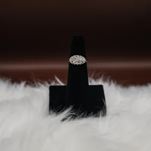 Women Ring 14K White Gold With Diamonds / 2.8gr / Size 5