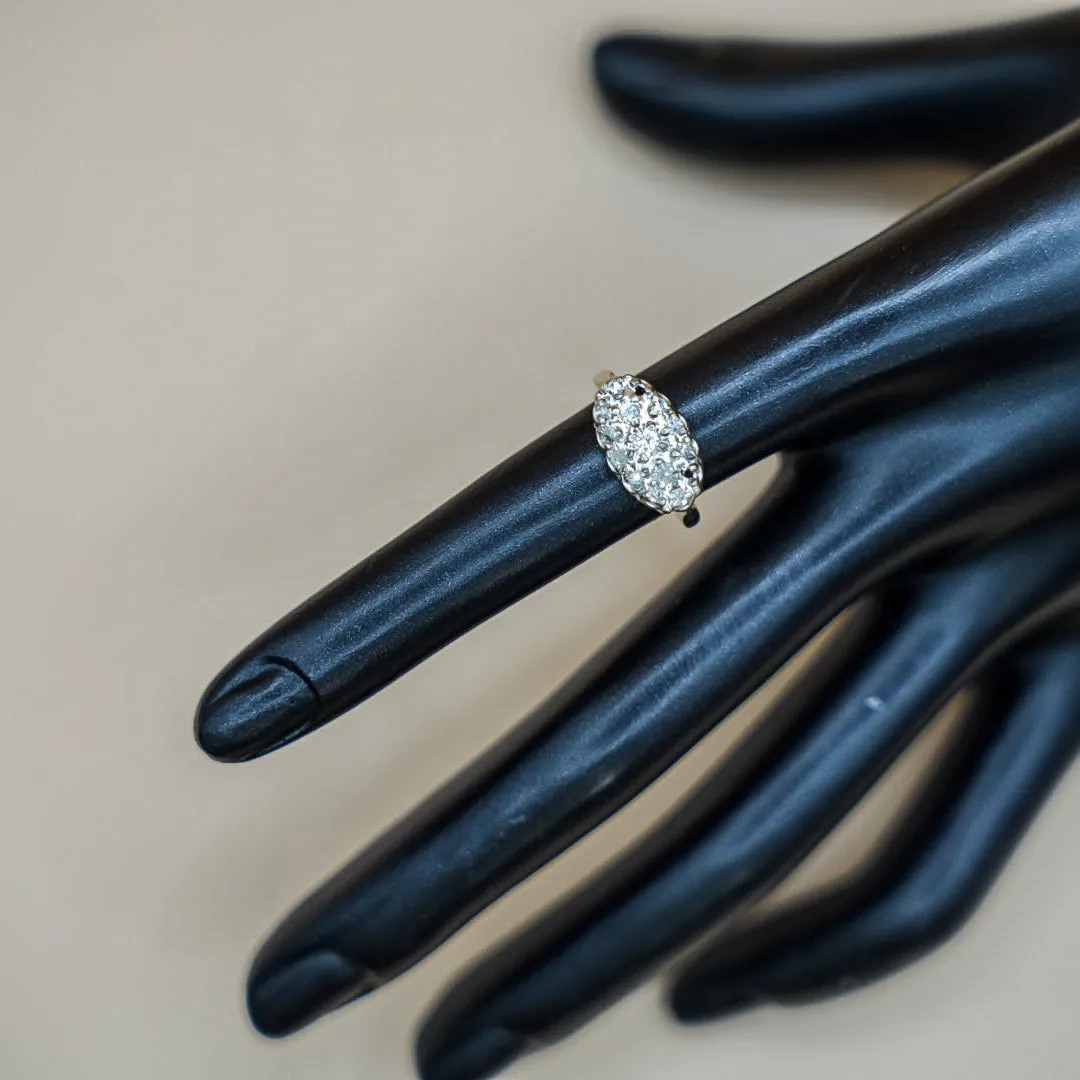 Women Ring 14K White Gold With Diamonds / 2.8gr / Size 5