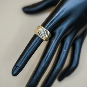 Women Ring 14K Yellow Gold With Diamonds / 4.7gr / Size 8.5